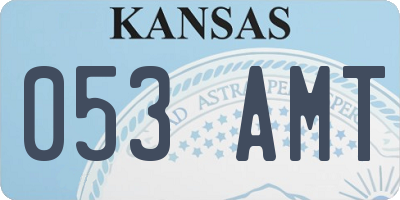 KS license plate 053AMT