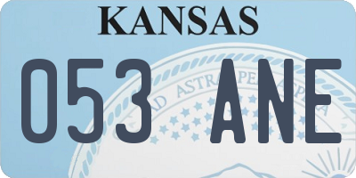 KS license plate 053ANE