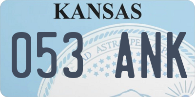 KS license plate 053ANK