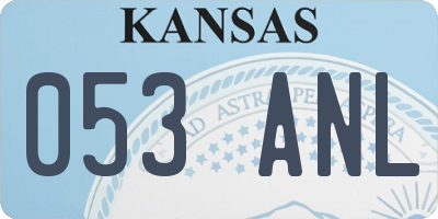 KS license plate 053ANL