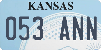 KS license plate 053ANN