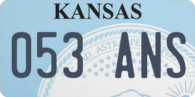 KS license plate 053ANS