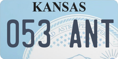 KS license plate 053ANT