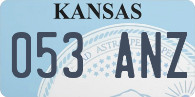 KS license plate 053ANZ