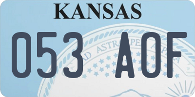 KS license plate 053AOF
