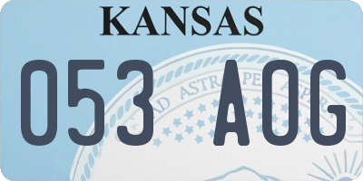 KS license plate 053AOG