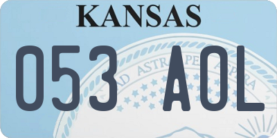 KS license plate 053AOL
