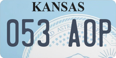 KS license plate 053AOP