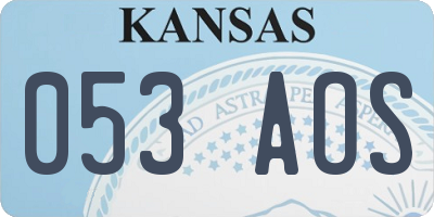KS license plate 053AOS