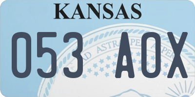 KS license plate 053AOX