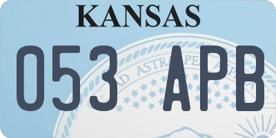 KS license plate 053APB