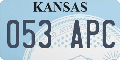 KS license plate 053APC