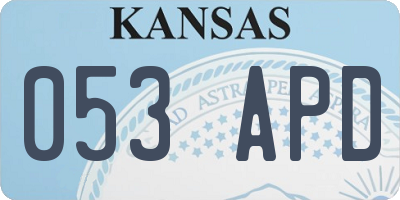 KS license plate 053APD