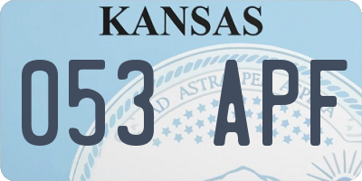 KS license plate 053APF