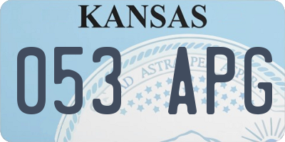 KS license plate 053APG