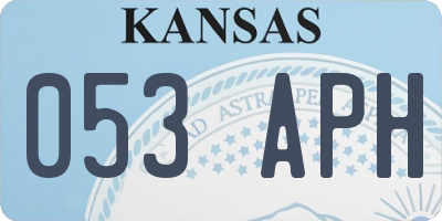 KS license plate 053APH