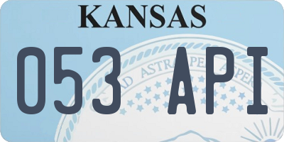 KS license plate 053API