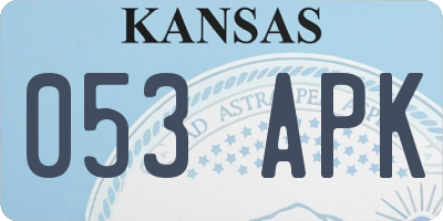 KS license plate 053APK