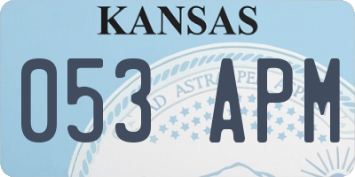 KS license plate 053APM