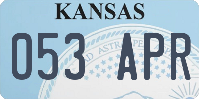 KS license plate 053APR