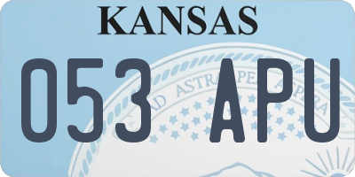 KS license plate 053APU