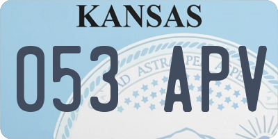 KS license plate 053APV