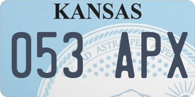 KS license plate 053APX
