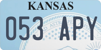 KS license plate 053APY