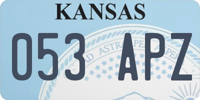KS license plate 053APZ