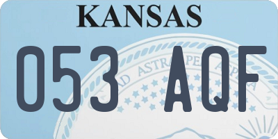 KS license plate 053AQF