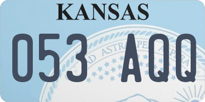 KS license plate 053AQQ
