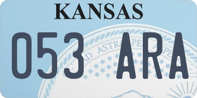 KS license plate 053ARA