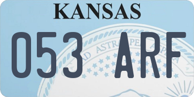 KS license plate 053ARF