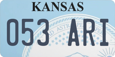 KS license plate 053ARI