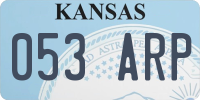 KS license plate 053ARP