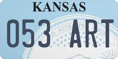 KS license plate 053ART