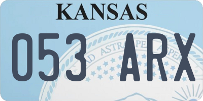 KS license plate 053ARX