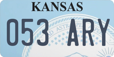 KS license plate 053ARY