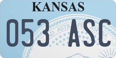 KS license plate 053ASC