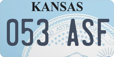 KS license plate 053ASF