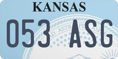 KS license plate 053ASG