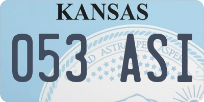 KS license plate 053ASI