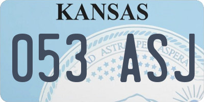 KS license plate 053ASJ