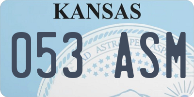 KS license plate 053ASM