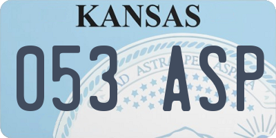 KS license plate 053ASP