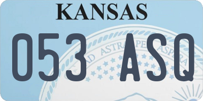 KS license plate 053ASQ