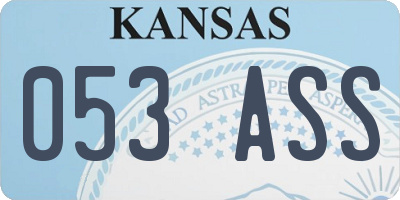 KS license plate 053ASS