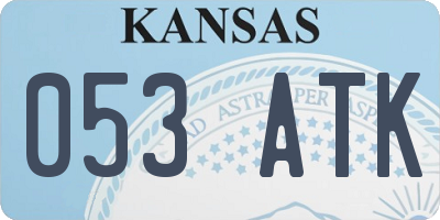 KS license plate 053ATK