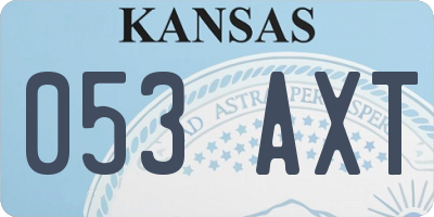 KS license plate 053AXT