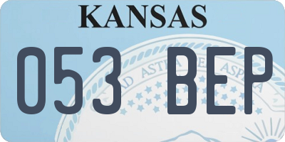 KS license plate 053BEP